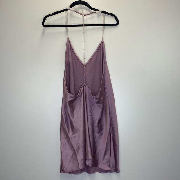 Victoria Secret Light Purple Tank Slip Dress with Jewel Rose Gold Chain Straps - Picture 4 of 9